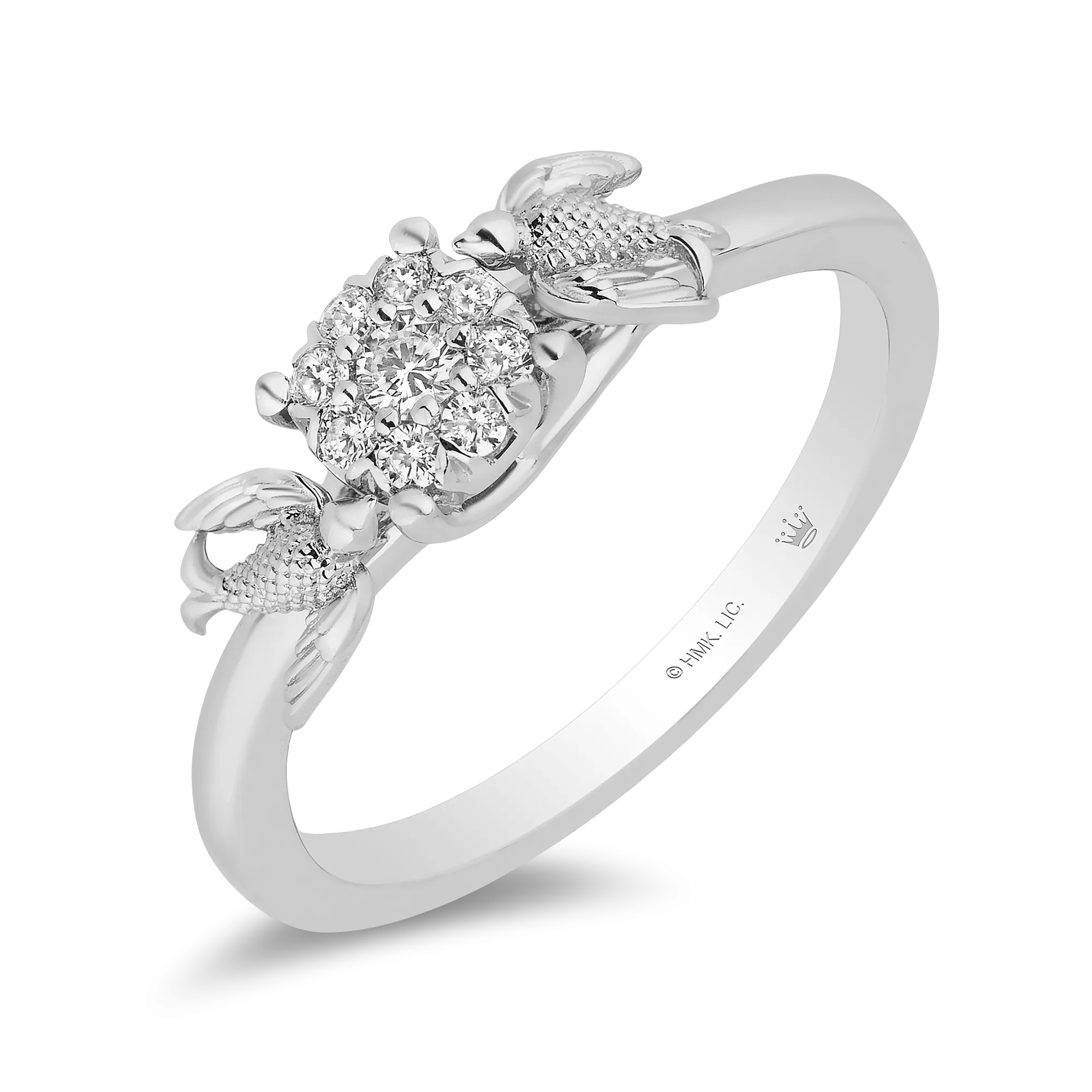 Hallmark Fine Jewelry Antique Style Swallow Diamond Promise Ring in Sterling Silver