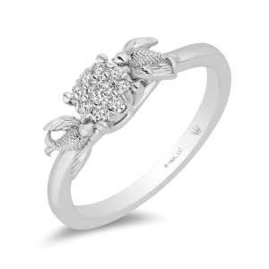 Hallmark Fine Jewelry Antique Style Swallow Diamond Promise Ring in Sterling Silver