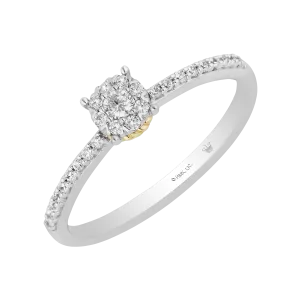 Hallmark Fine Jewelry Eternity Promise Ring in Sterling Silver and 14K Yellow Gold