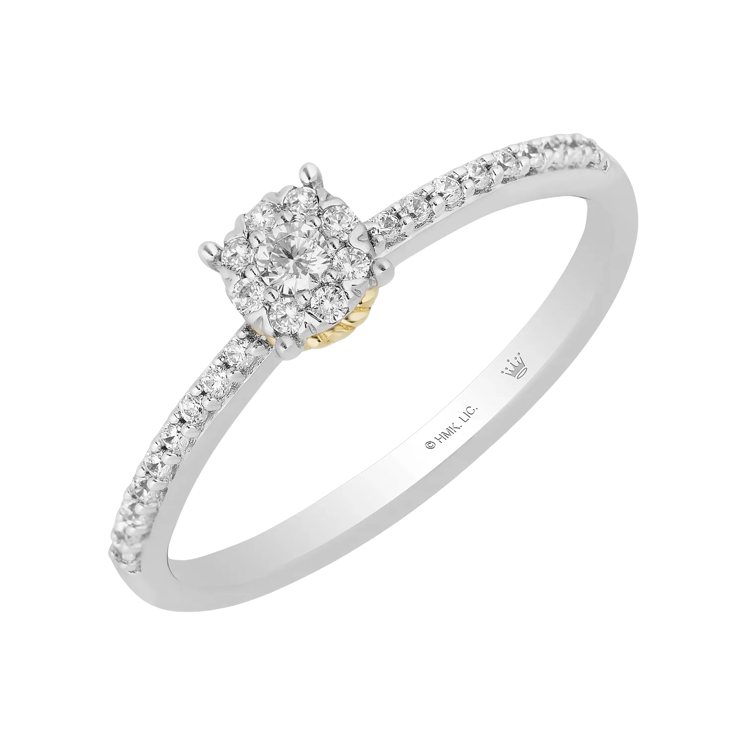 Hallmark Fine Jewelry Eternity Promise Ring in Sterling Silver and 14K Yellow Gold