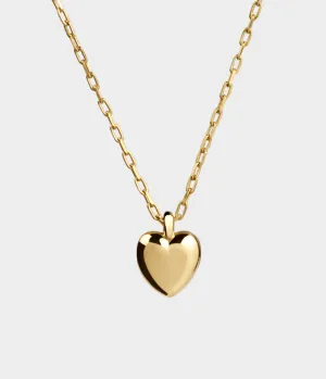 Heart Charm Necklace / 9 Carat Yellow Gold / No Stones