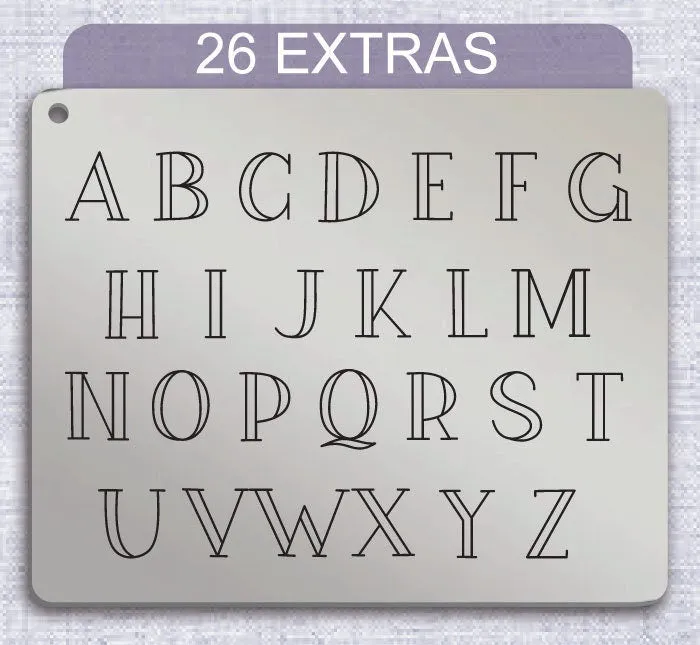 Honey Bliss Duo typeface Metal Letter Stamps, full Alphabet.