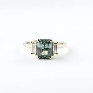 Jacey Ring - 1.89 Carat Minty Light Green Radiant Sapphire