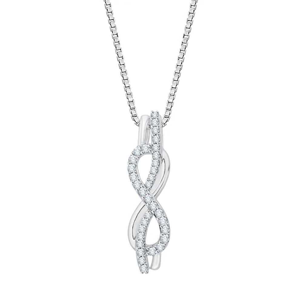 KATARINA Infinity Diamond Pendant Necklace (1/5 cttw, JK, SI2/I1)