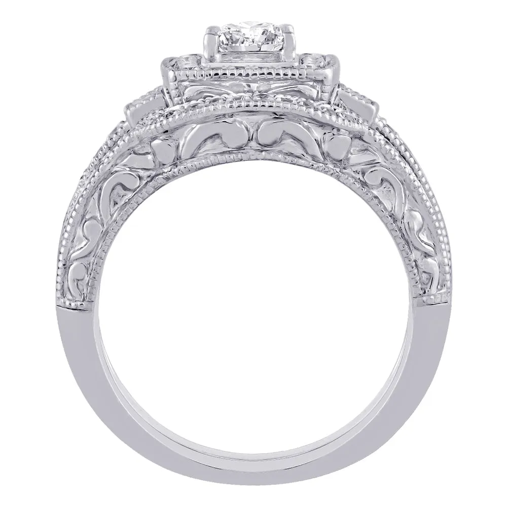 KATARINA Multi Diamond Bridal Engagement Ring with Matching Band (3/4 cttw)