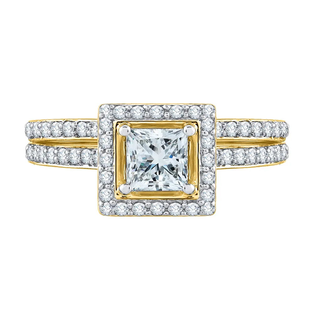 KATARINA Round and Princess Cut Diamond Bridal Set (1 1/3 cttw, J-K, SI2-I1)