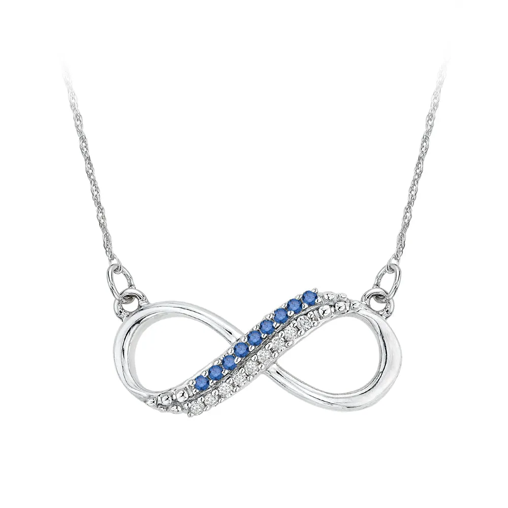 KATARINA Two Row Infinity Diamond Pendant Necklace (1/20 cttw JK, SI2/I1)