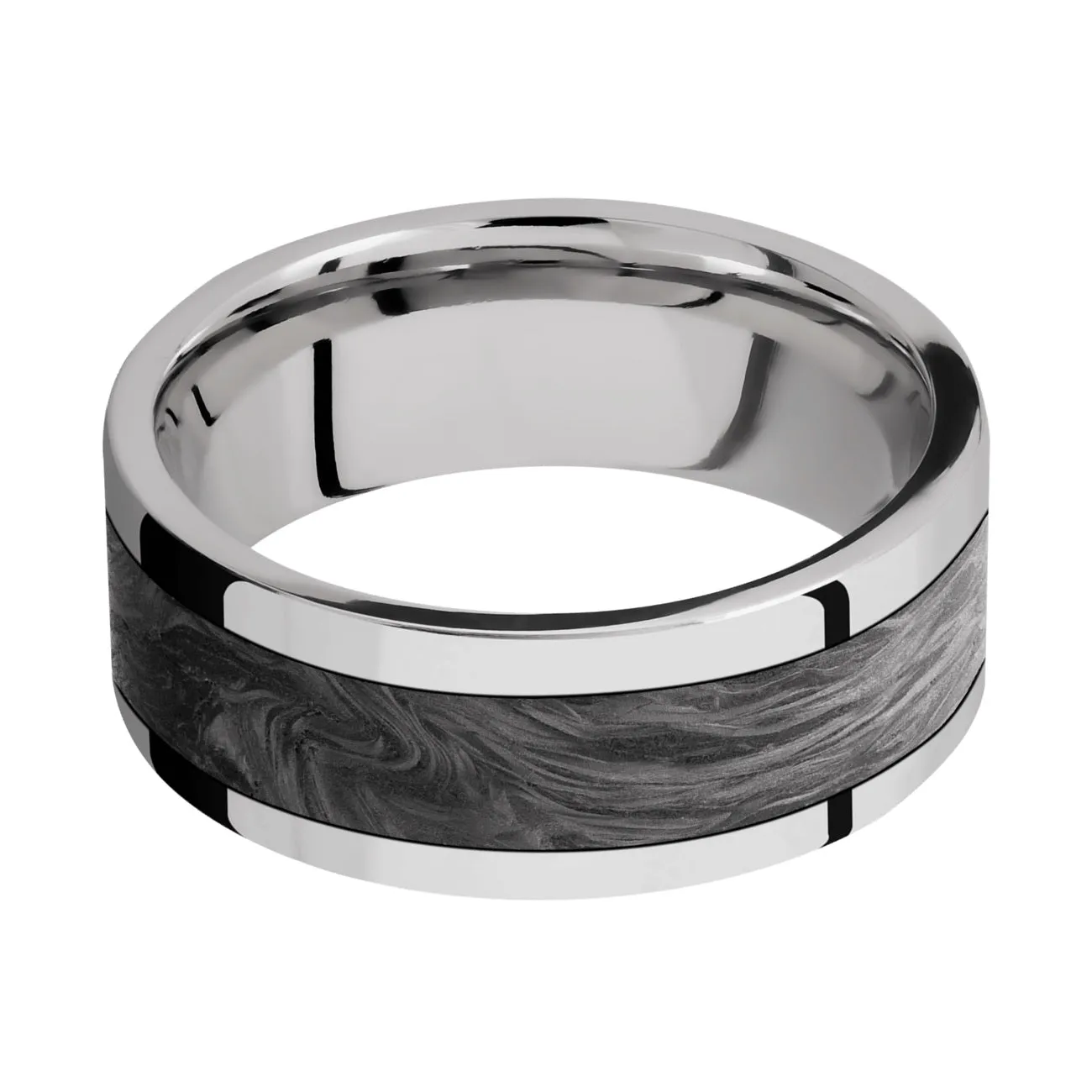 Lashbrook 8MM Cobalt Chrome Wedding Band with Forged Carbon Fiber