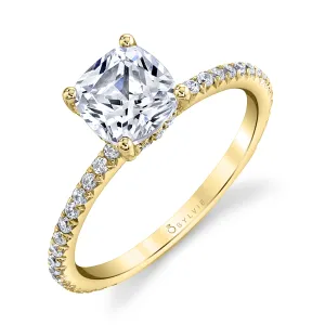 Maryam - 14K Yellow Gold Cushion Cut Engagement Ring