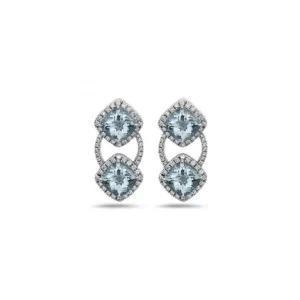 Pastel Diamond Double Cushion Earring