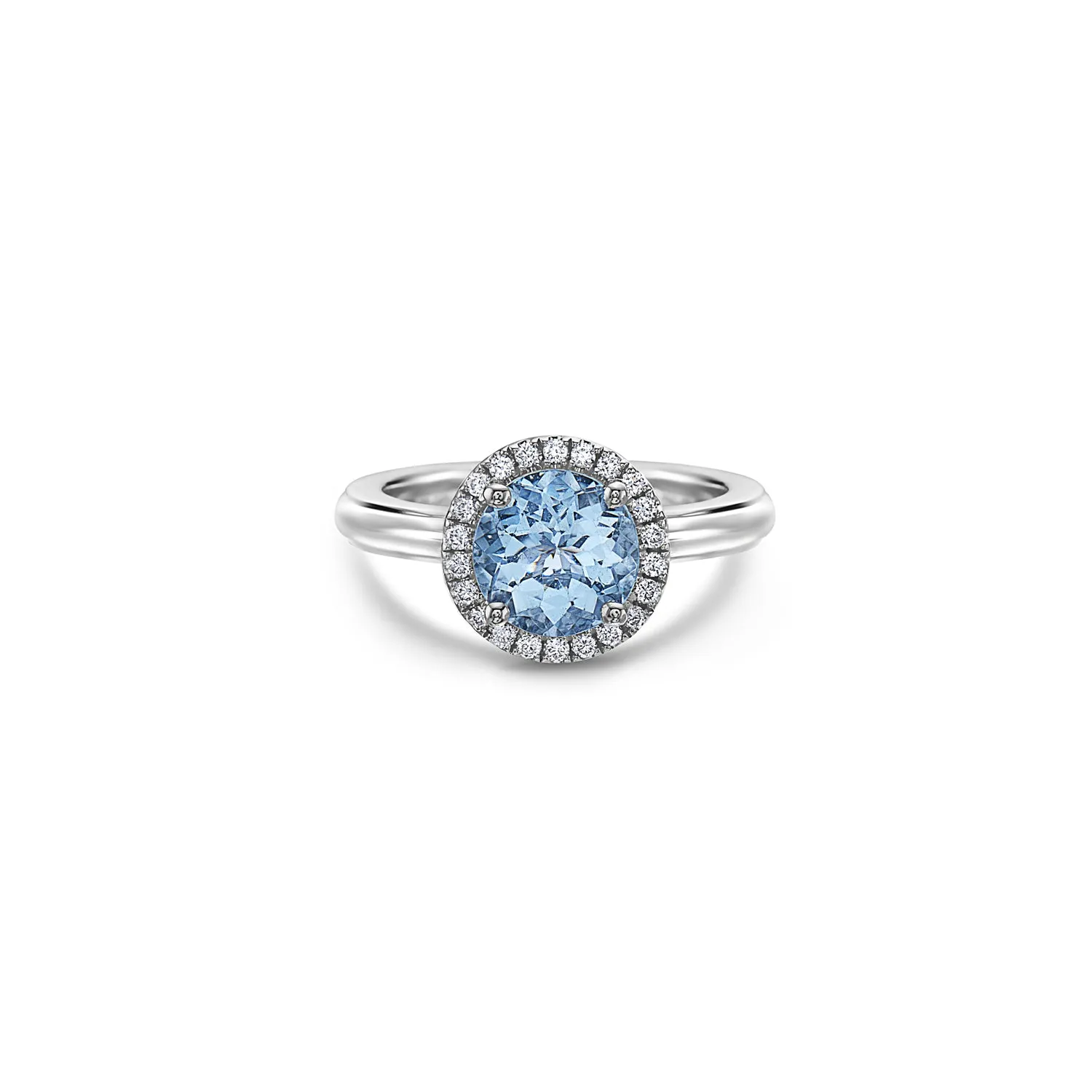 Pastel Diamond Round Station Ring