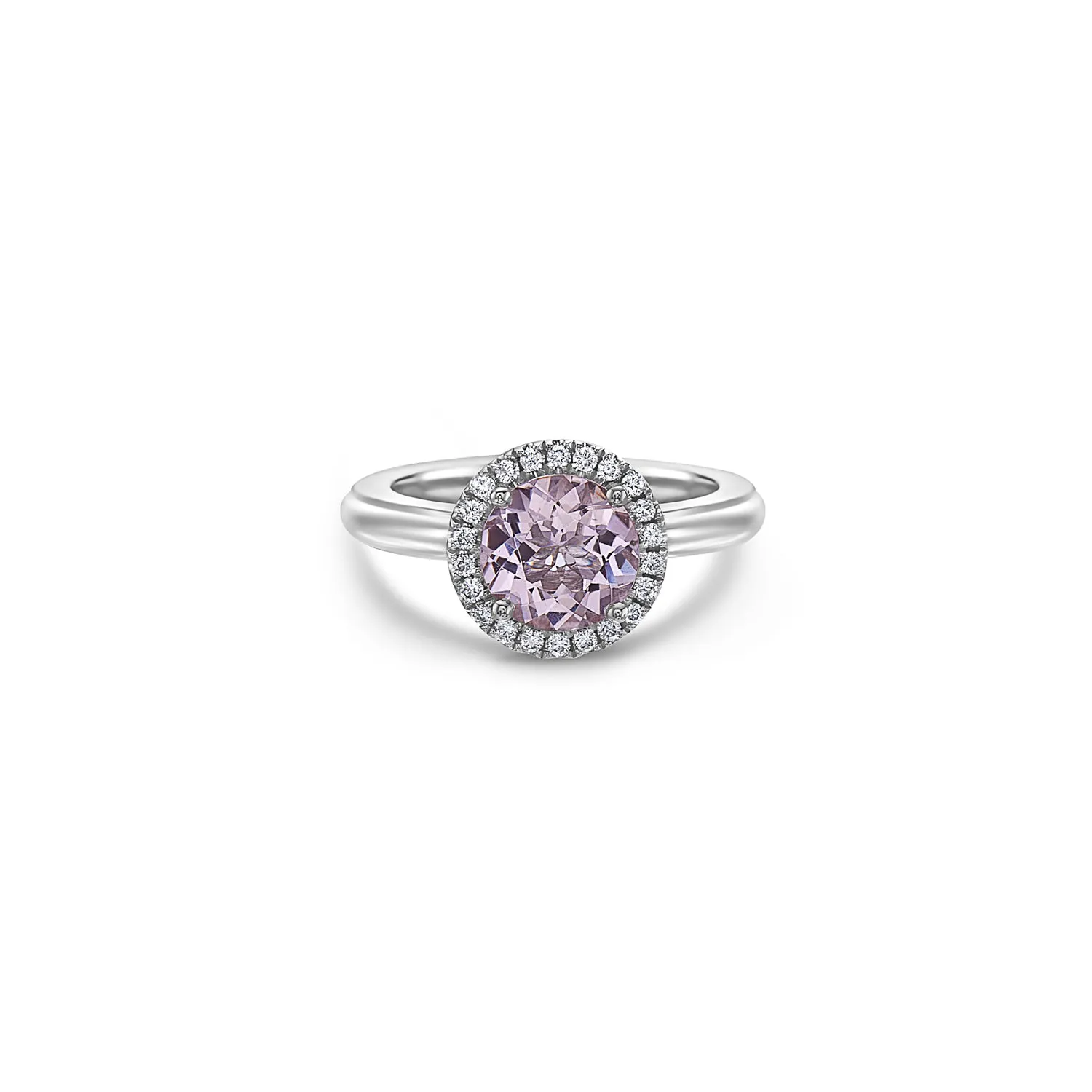 Pastel Diamond Round Station Ring