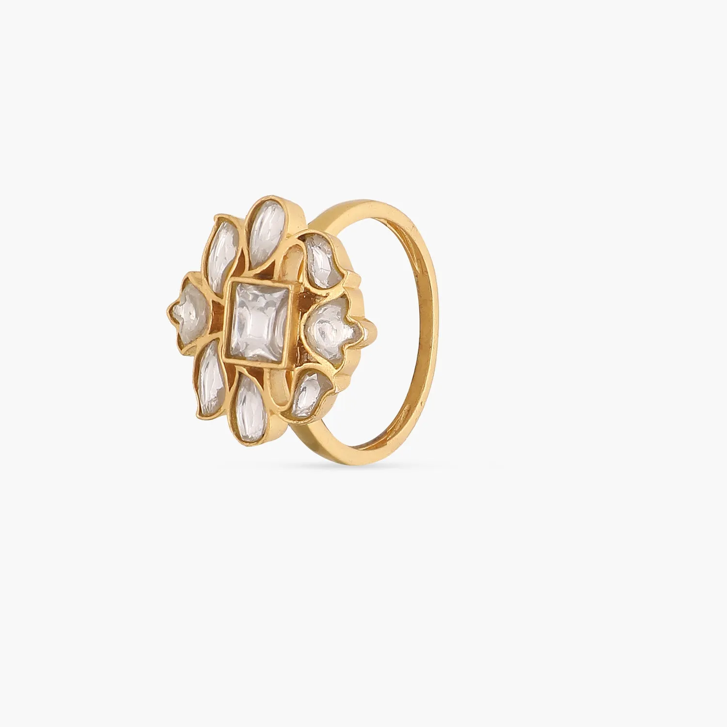 Peony Jadau Finger Ring