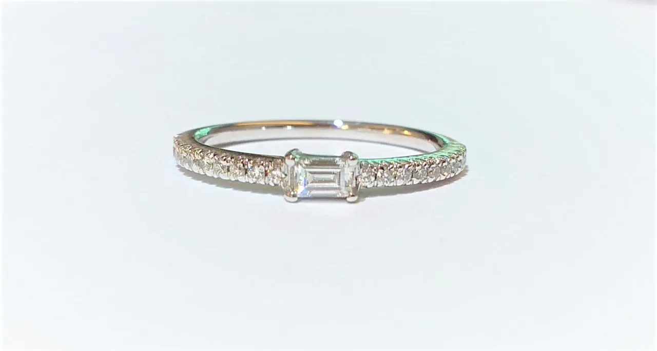 Petite Stacking  Ring in 14k White Gold ( price for single ring)