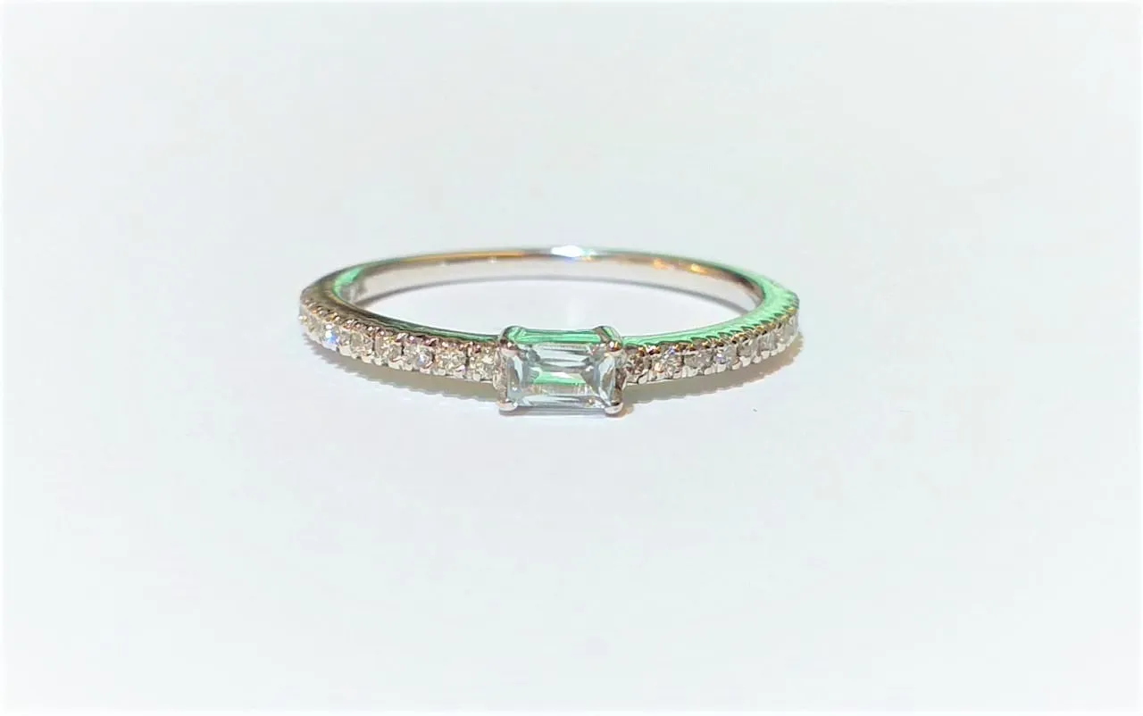 Petite Stacking  Ring in 14k White Gold ( price for single ring)