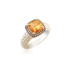 Pietra Collection Petite Citrine and Diamond Ring