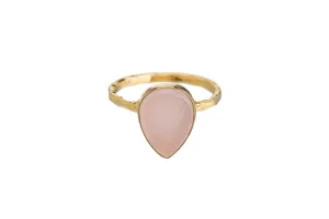 PINK DRUZY Semi-Precious Stone Bezel Ring (Round/Square/Teardrop)