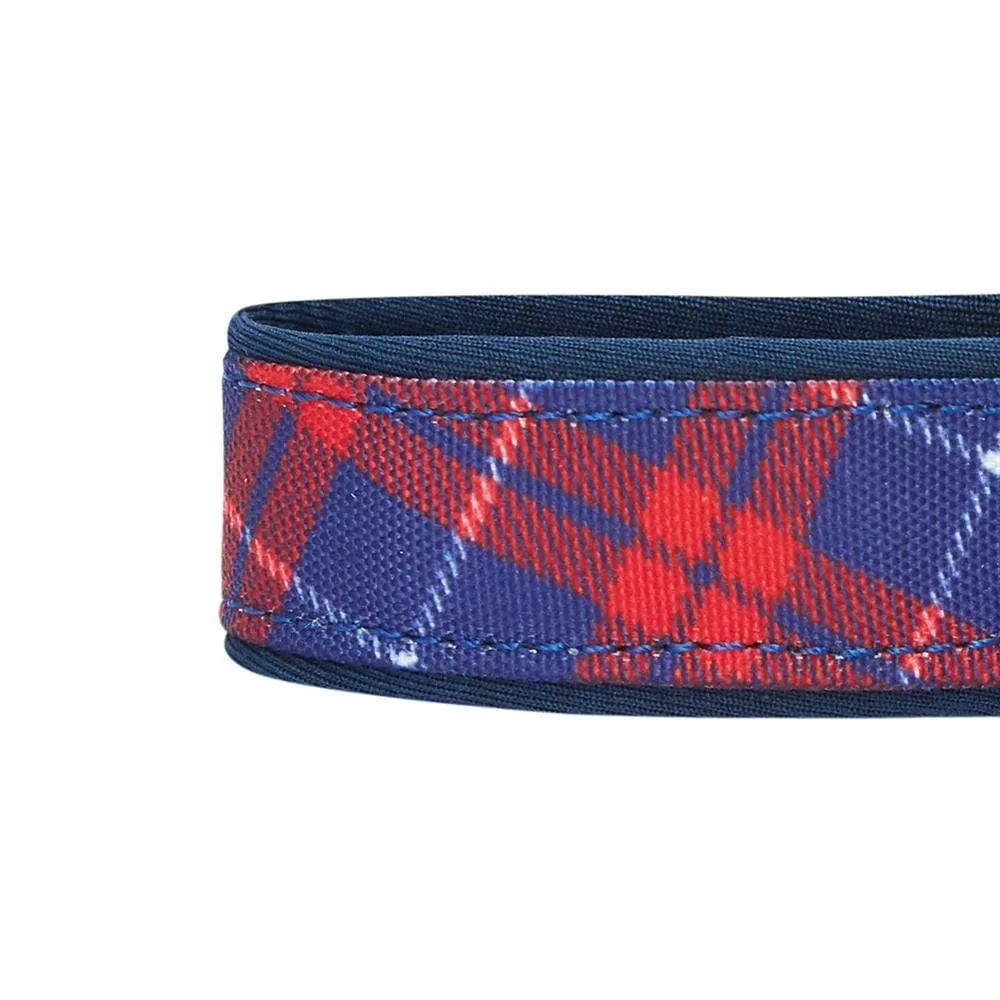 Plaid Pattern Neoprene Padded Dog Collar