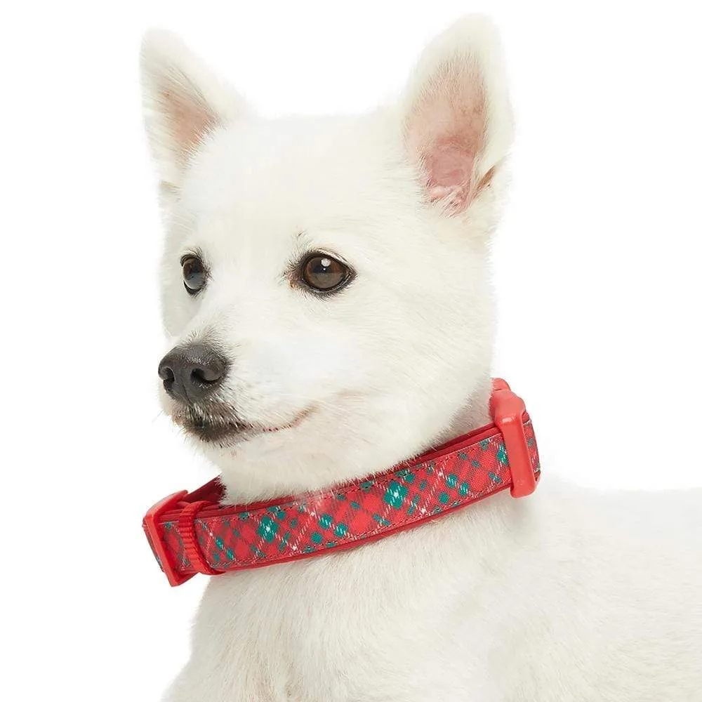 Plaid Pattern Neoprene Padded Dog Collar