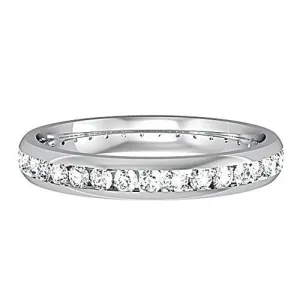 PLATINUM 3mm Diamond Wedding Ring Court Shape Women's Full Channel Set Classic Style 0.63ct ALL Sizes