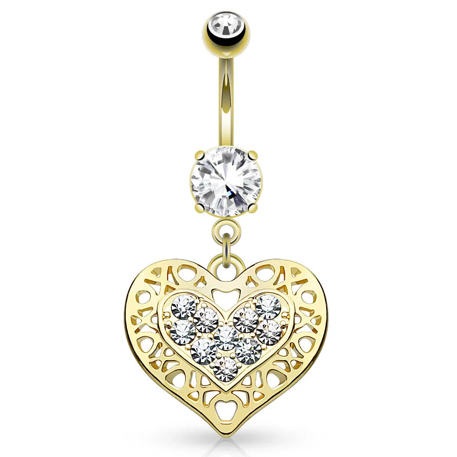 Pour Toujours La Romance Belly Bar with Gold Plating