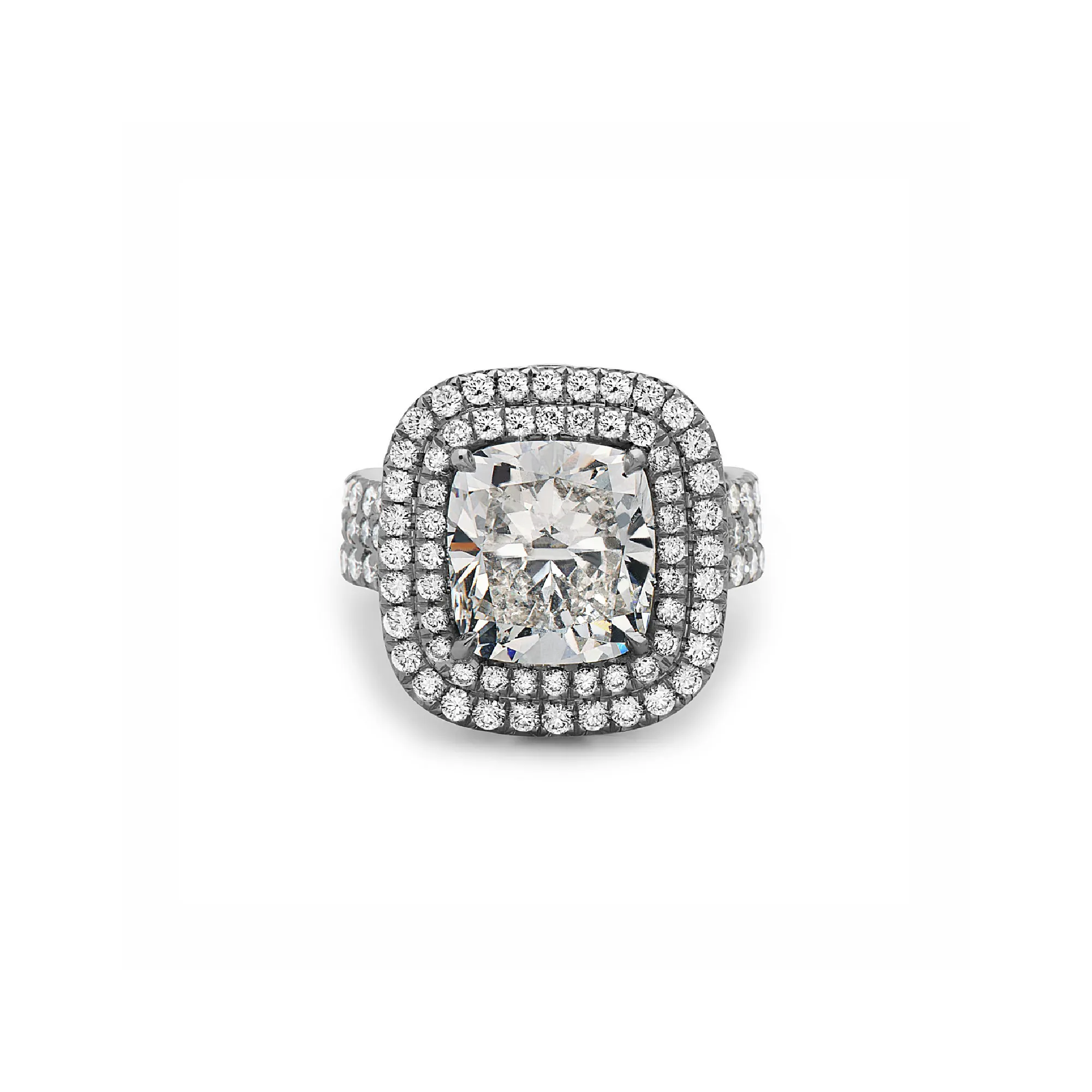 Precious Diamond Triple Banded Cushion Ring