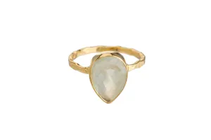 PREHNITE Semi-Precious Stone Bezel Ring (Round/Square/Teardrop)