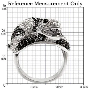 Rhodium   Ruthenium Brass Ring with AAA Grade CZ in Black Diamond for Women Style 1W081