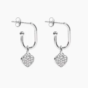 Roma Heart CZ Earrings (Silver)