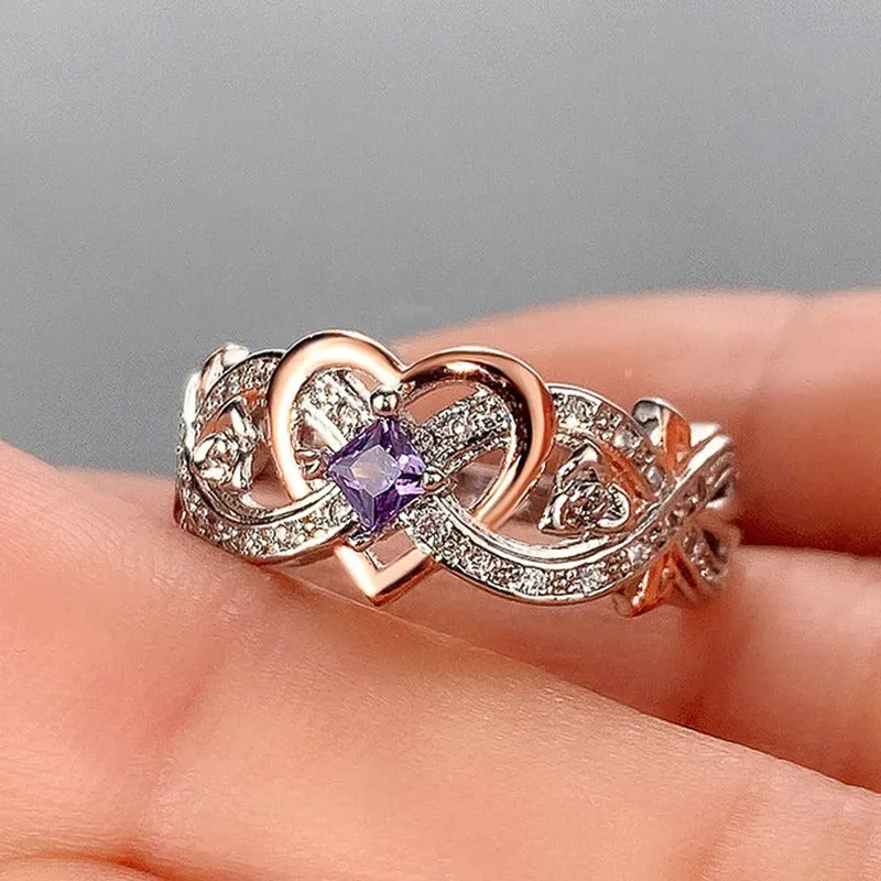 Romantic Women's Heart Ring