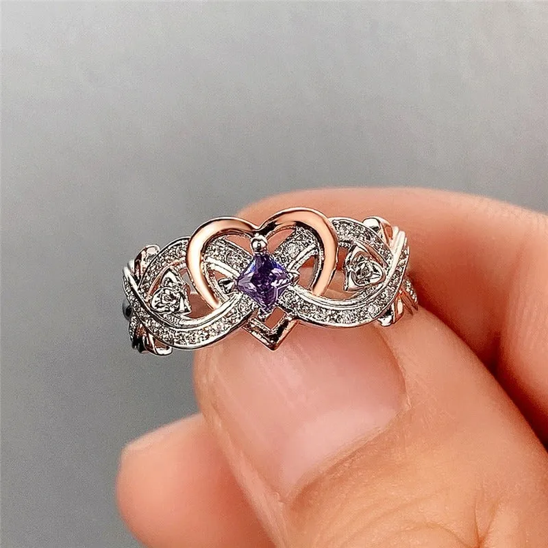 Romantic Women's Heart Ring