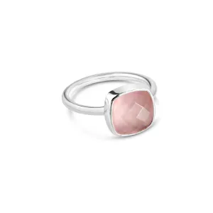 Rose Quartz Cocktail Ring | Silver