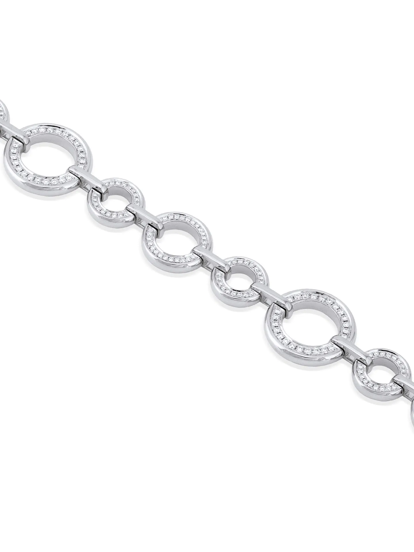 Roulette Medum White Gold Diamond Bracelet