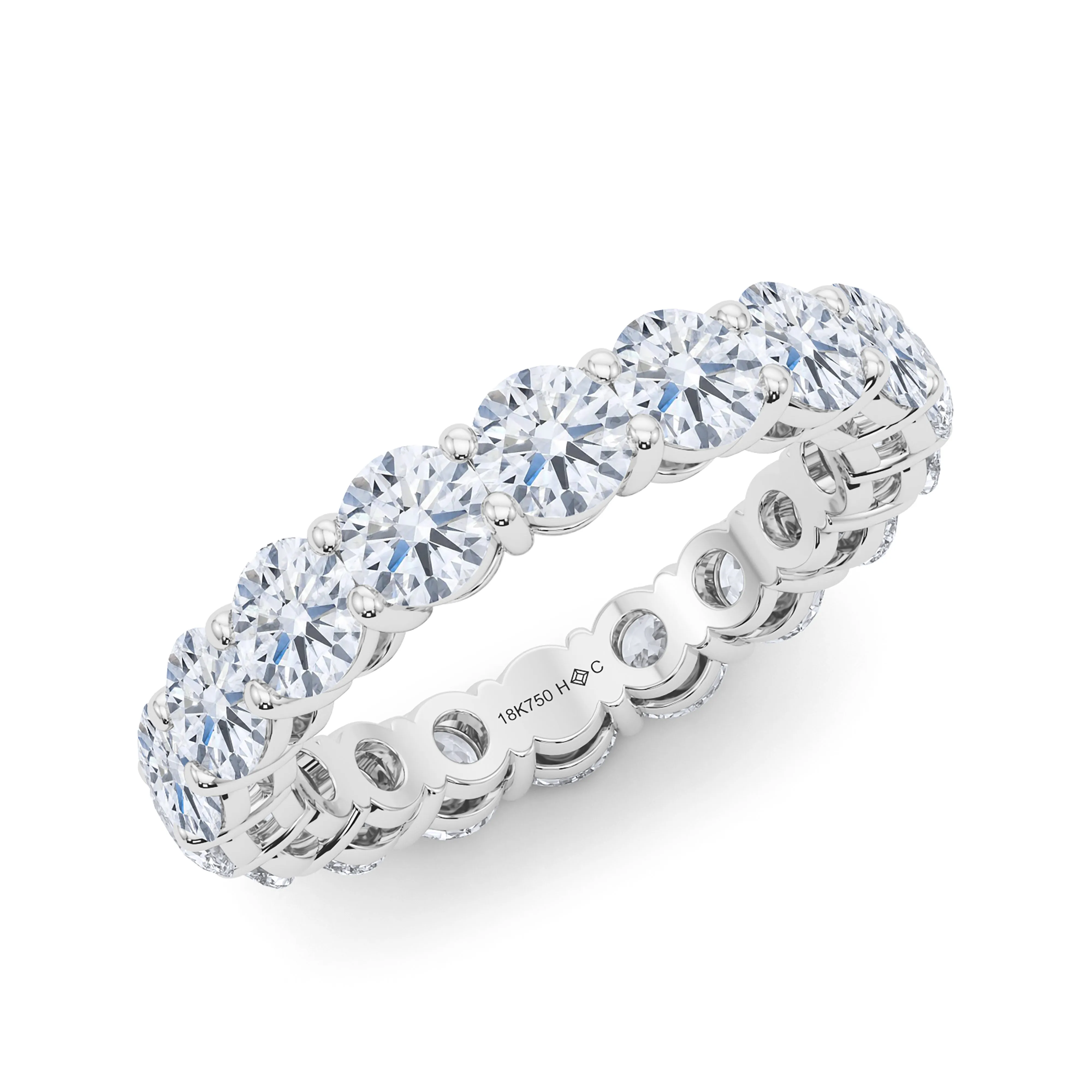 Round Cut Diamond & Birthstone Eternity Band