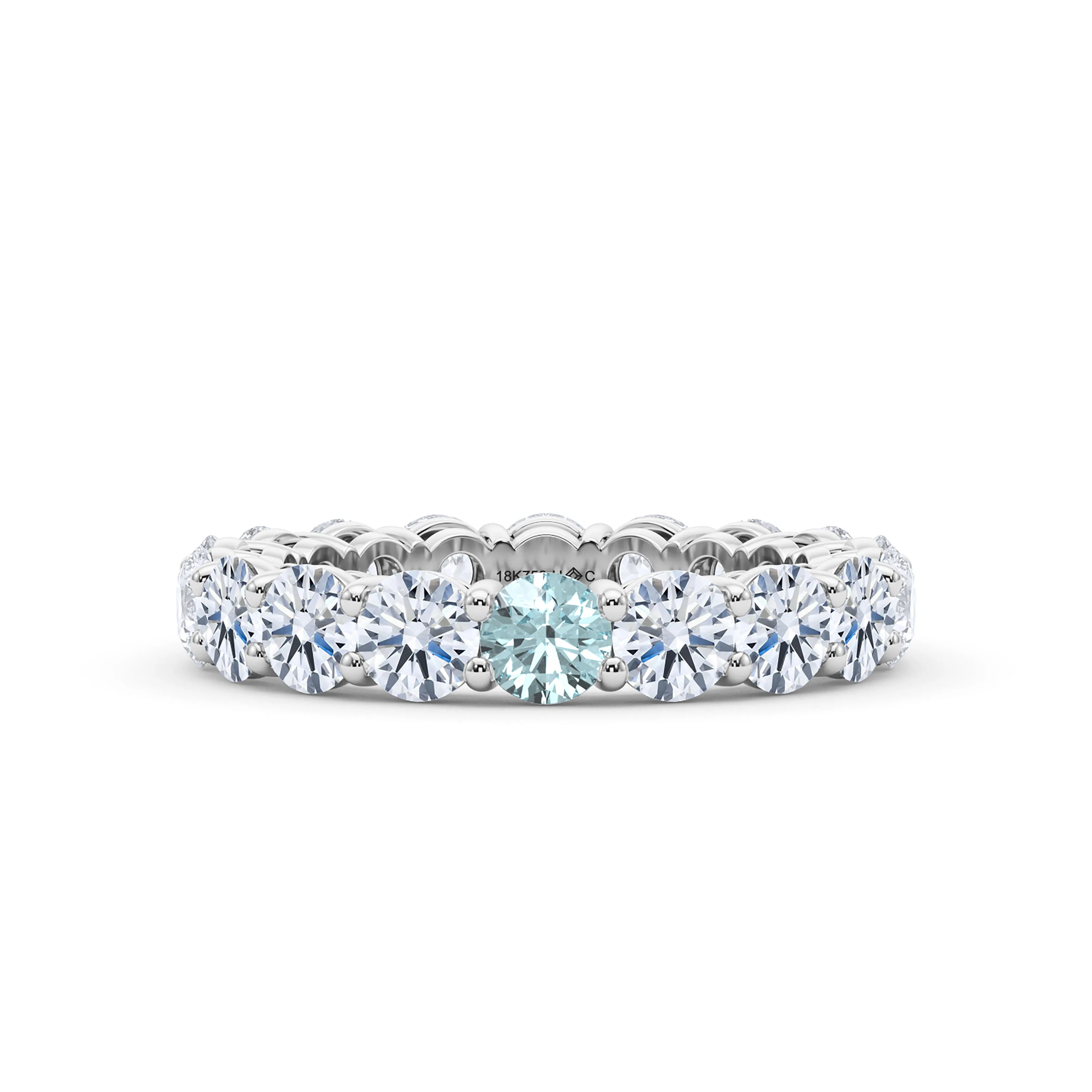 Round Cut Diamond & Birthstone Eternity Band