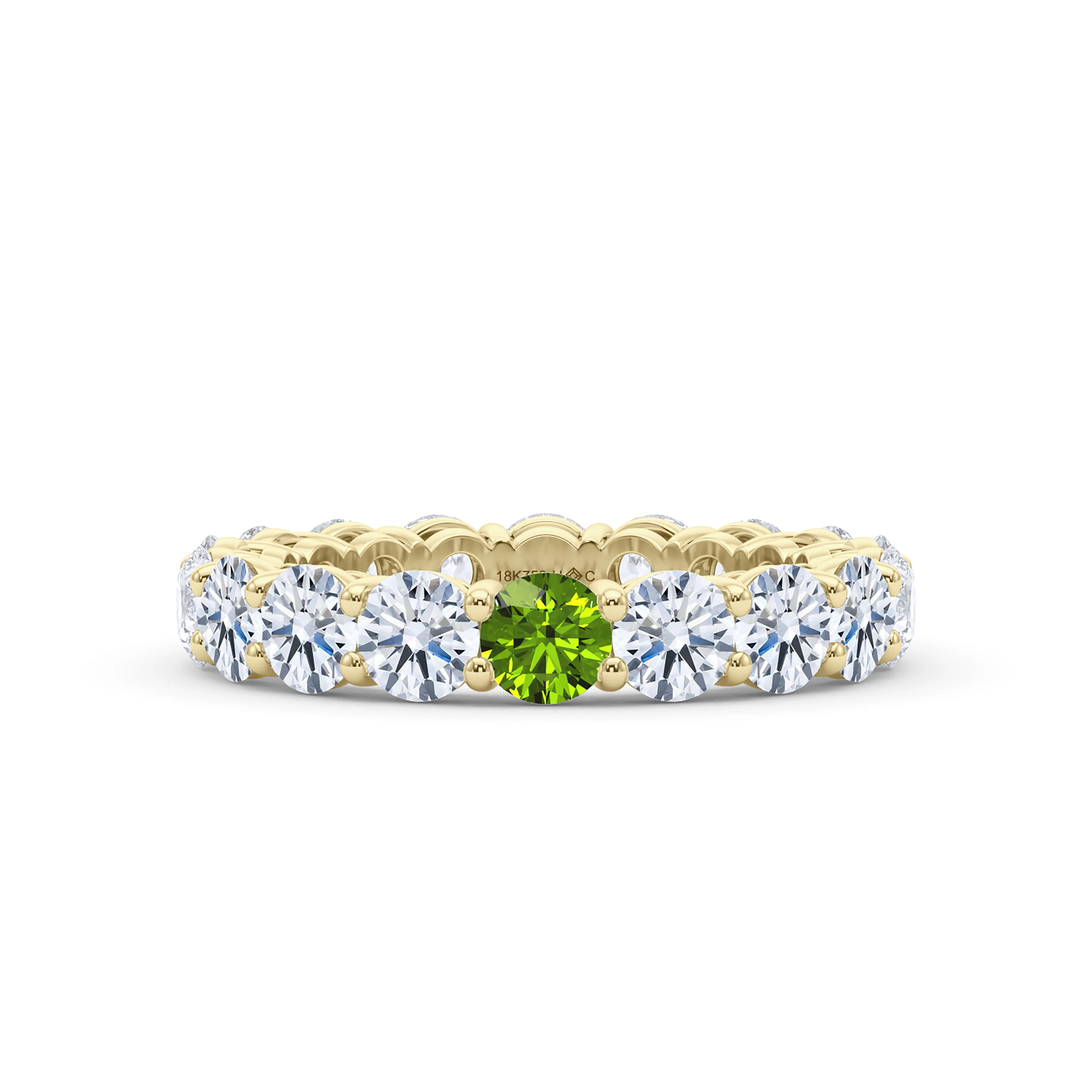 Round Cut Diamond & Birthstone Eternity Band