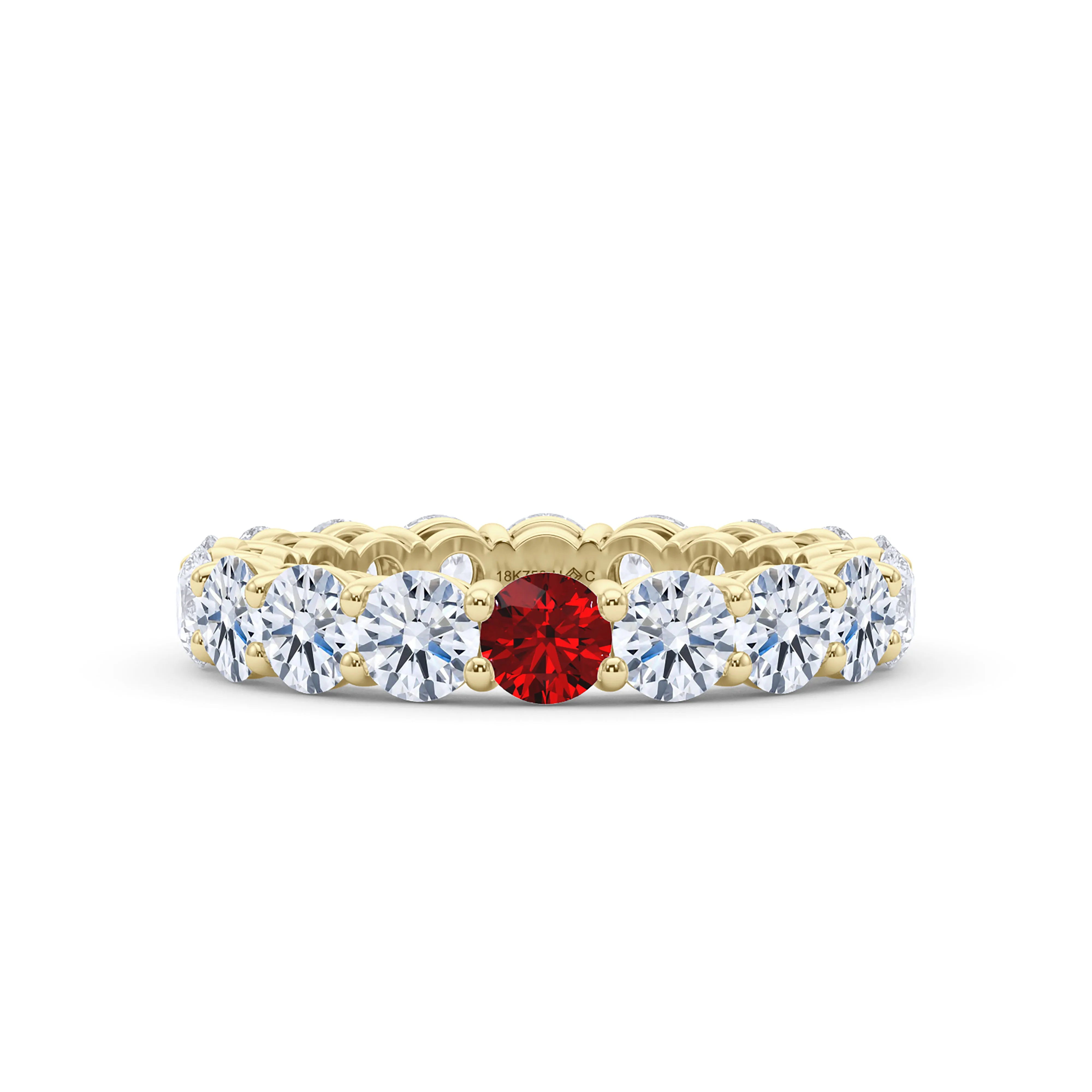 Round Cut Diamond & Birthstone Eternity Band