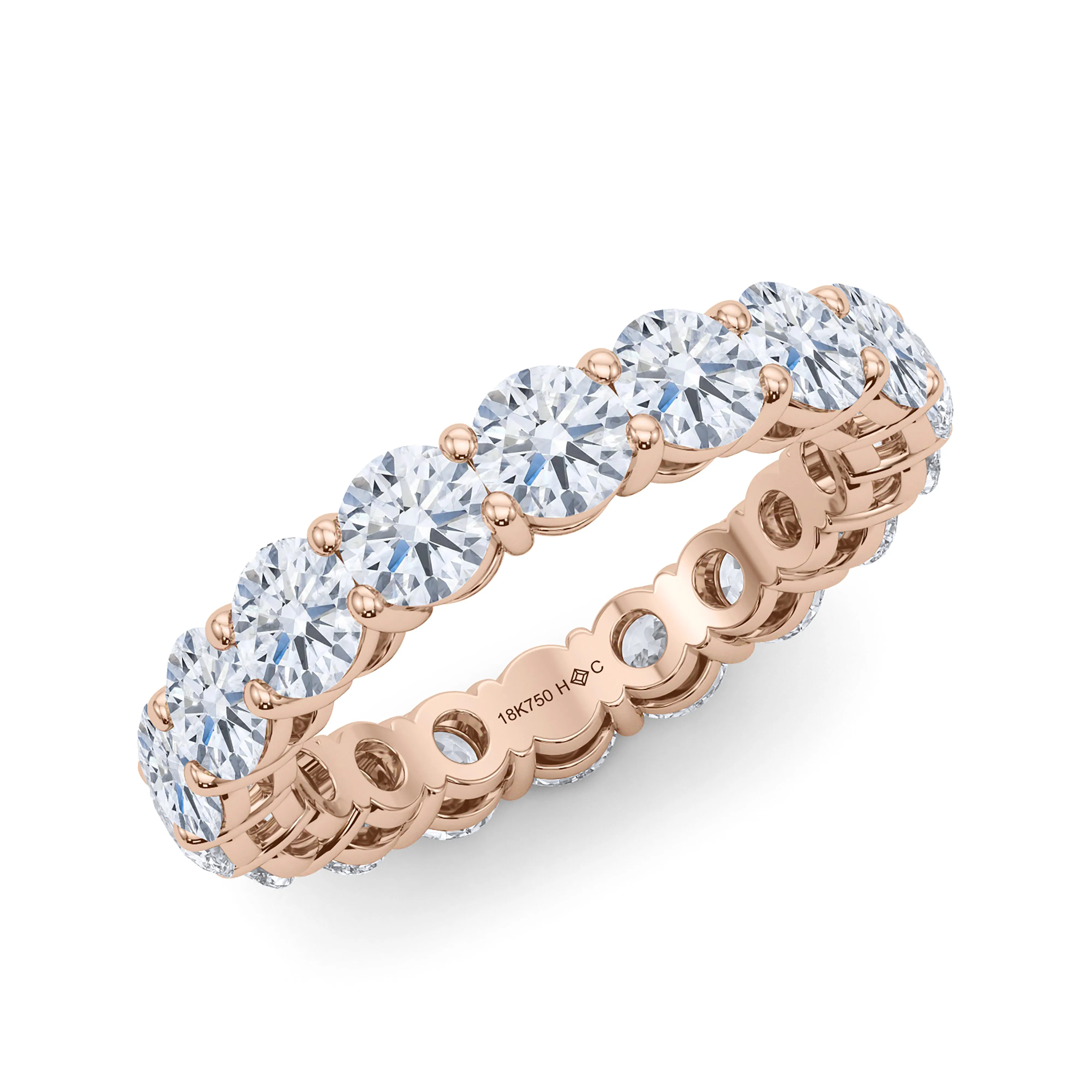 Round Cut Diamond & Birthstone Eternity Band