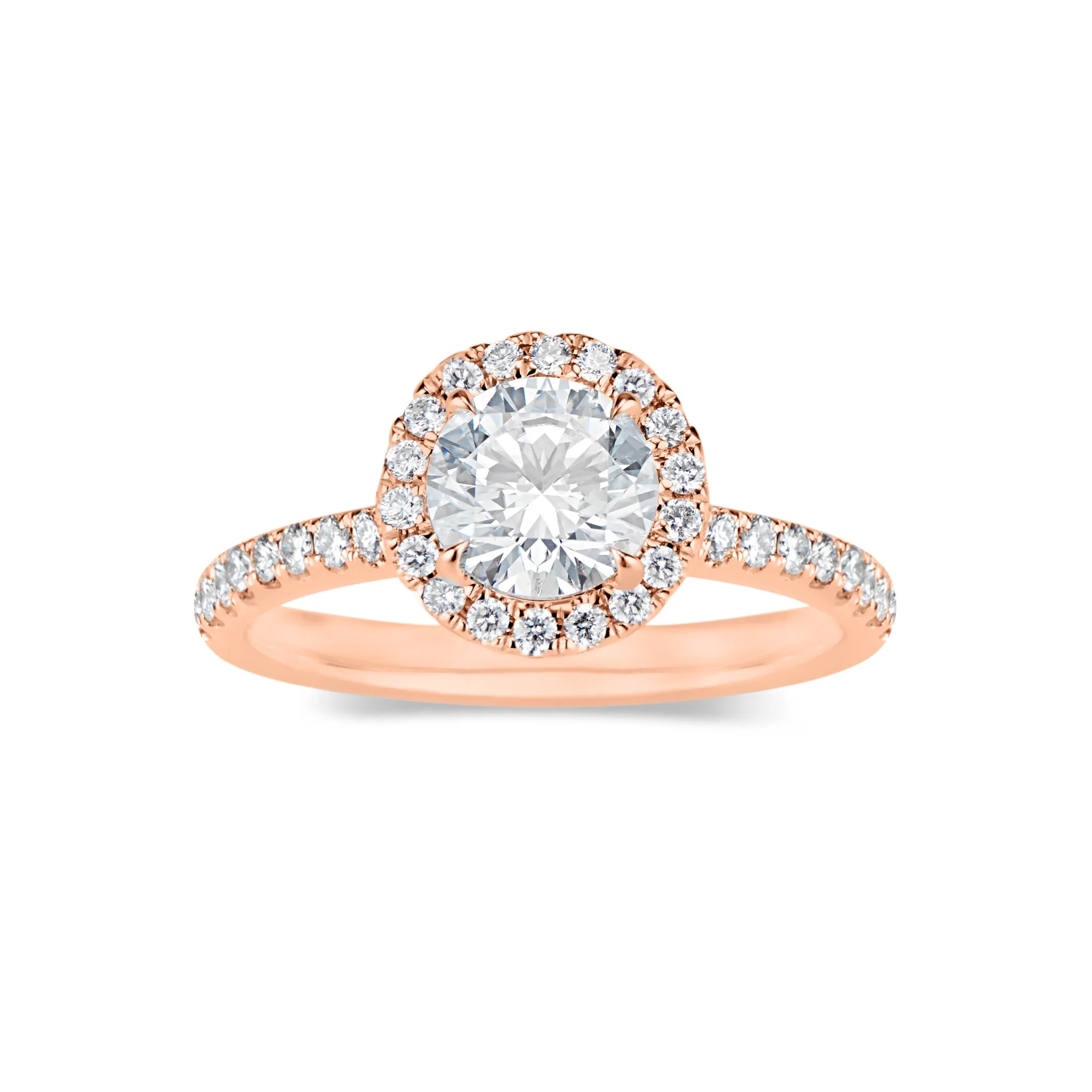 Round Double-Edge Halo Diamond Engagement Ring