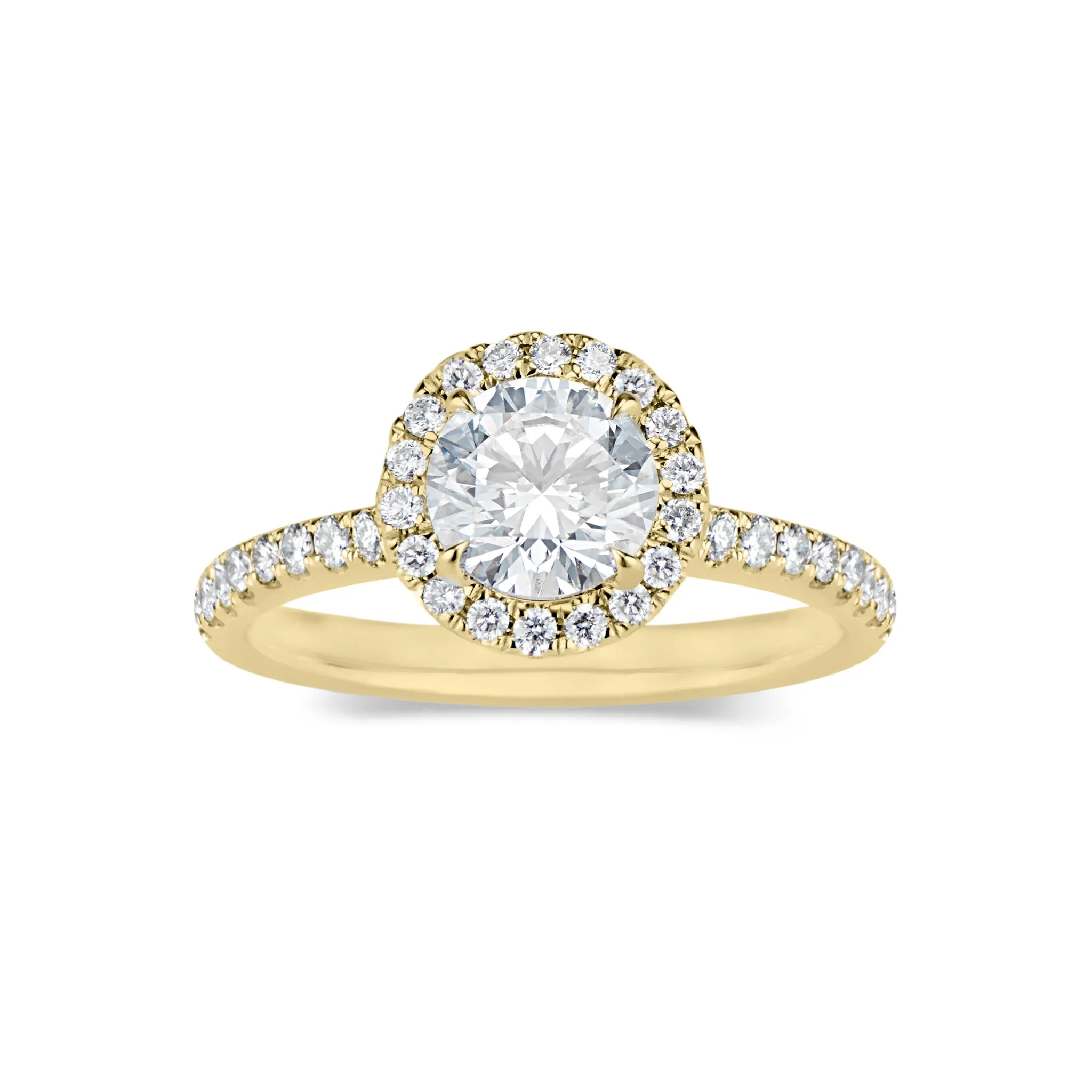 Round Double-Edge Halo Diamond Engagement Ring