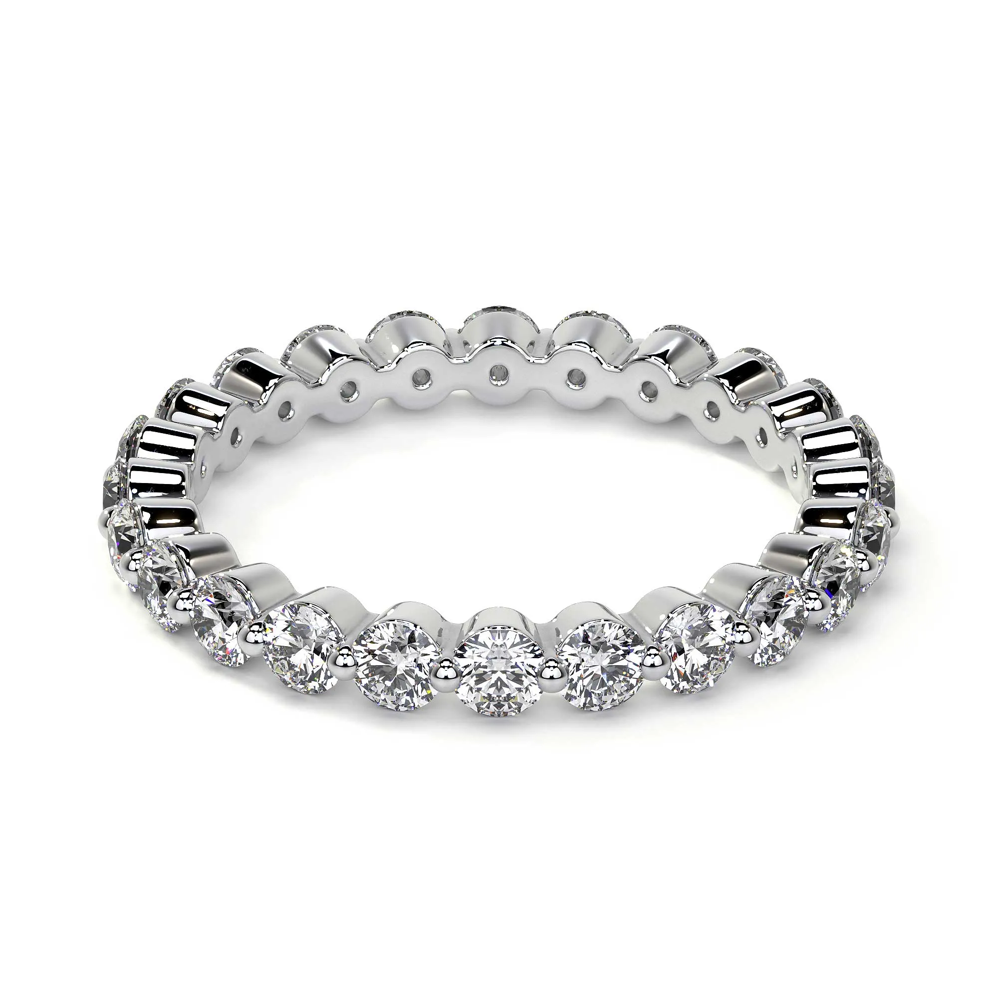 Round Stackable Eternity Diamond Ring, 0.9 CT