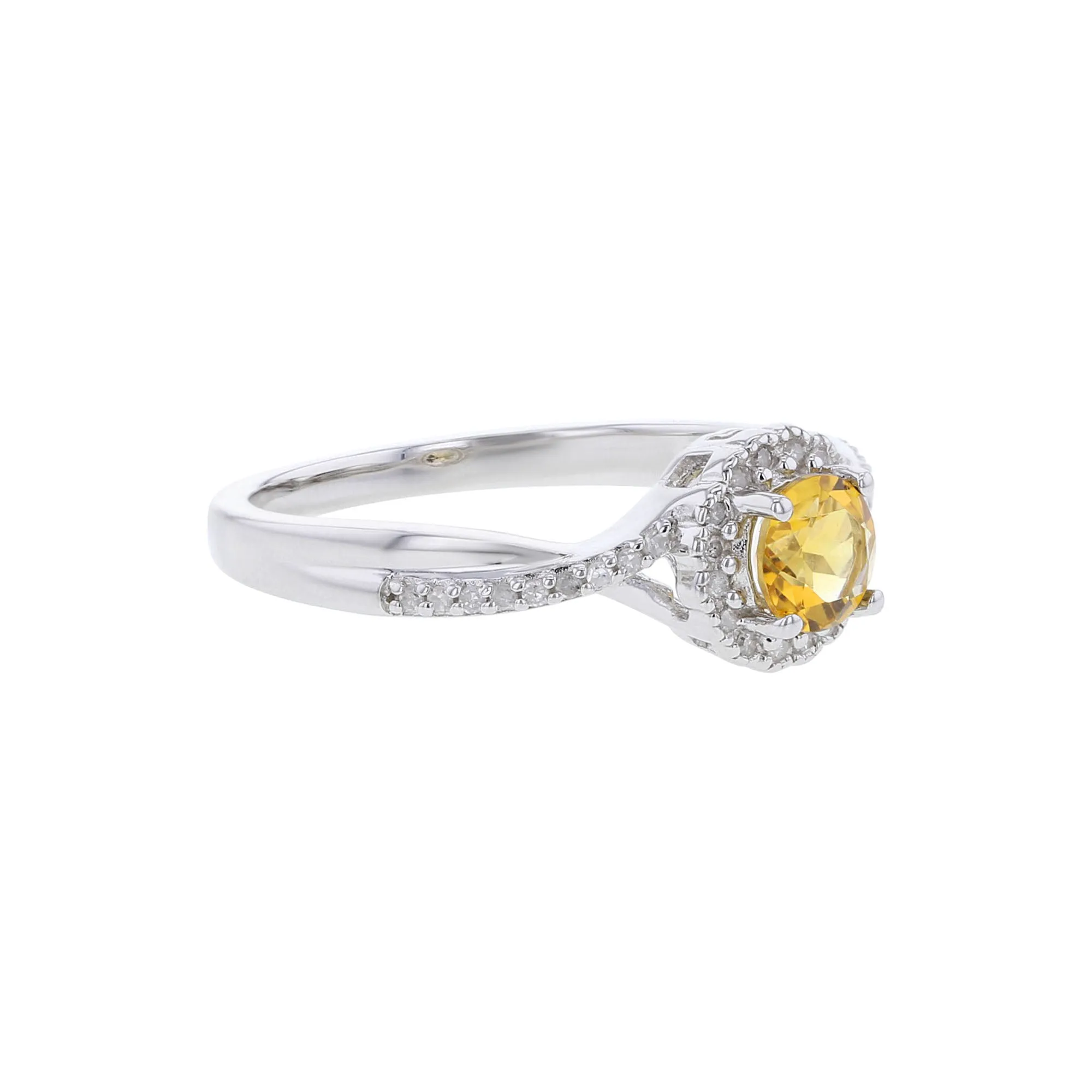 Silver Sweet Treat Citrine & Diamond Ring