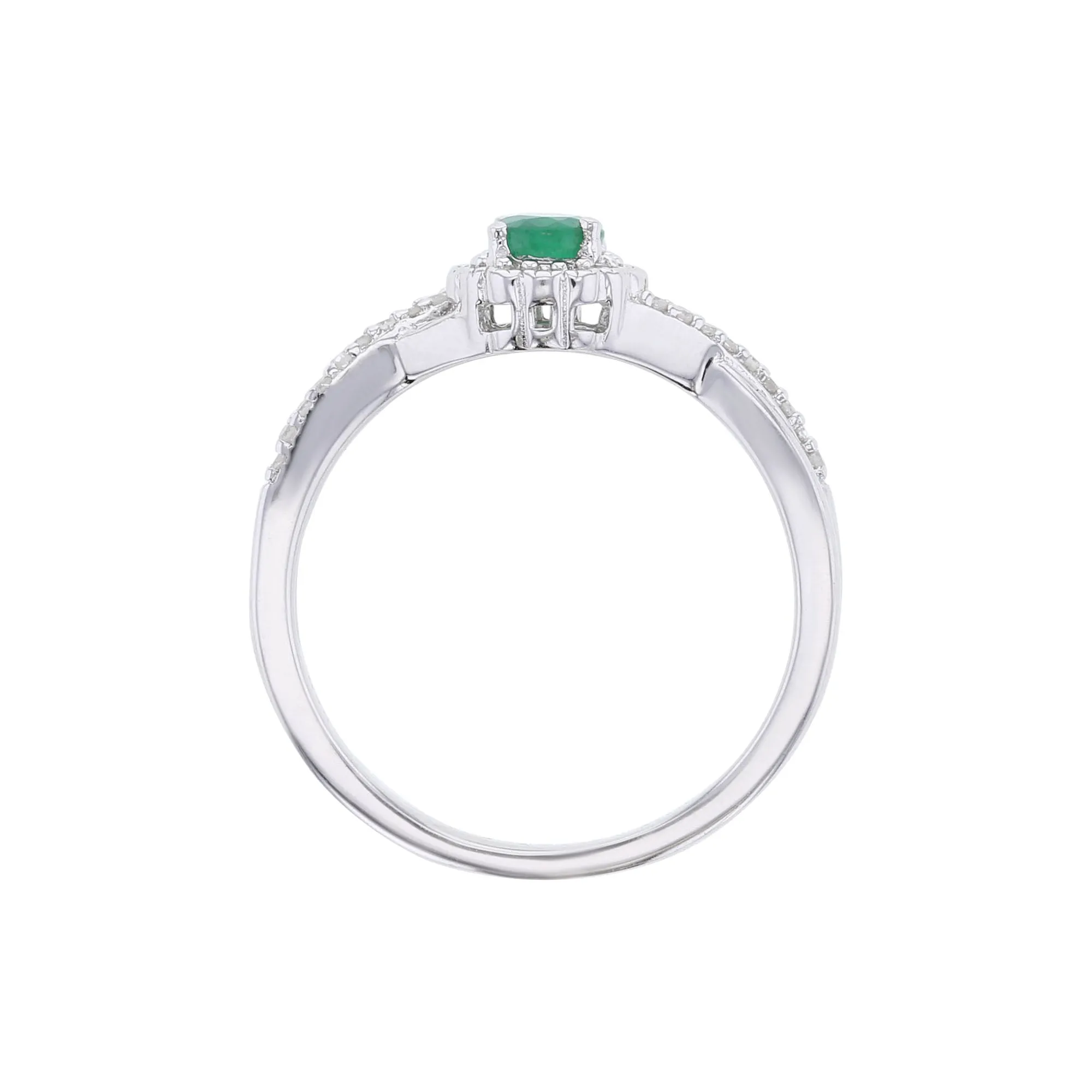 Silver Sweet Treat Emerald & Diamond Ring