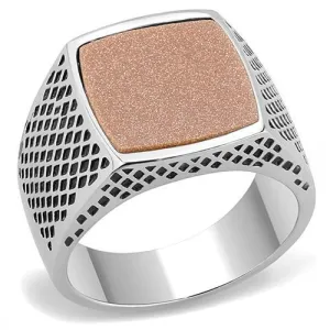 Stainless Steel Ring Semi-Precious Siam TK3228 for Men Style High