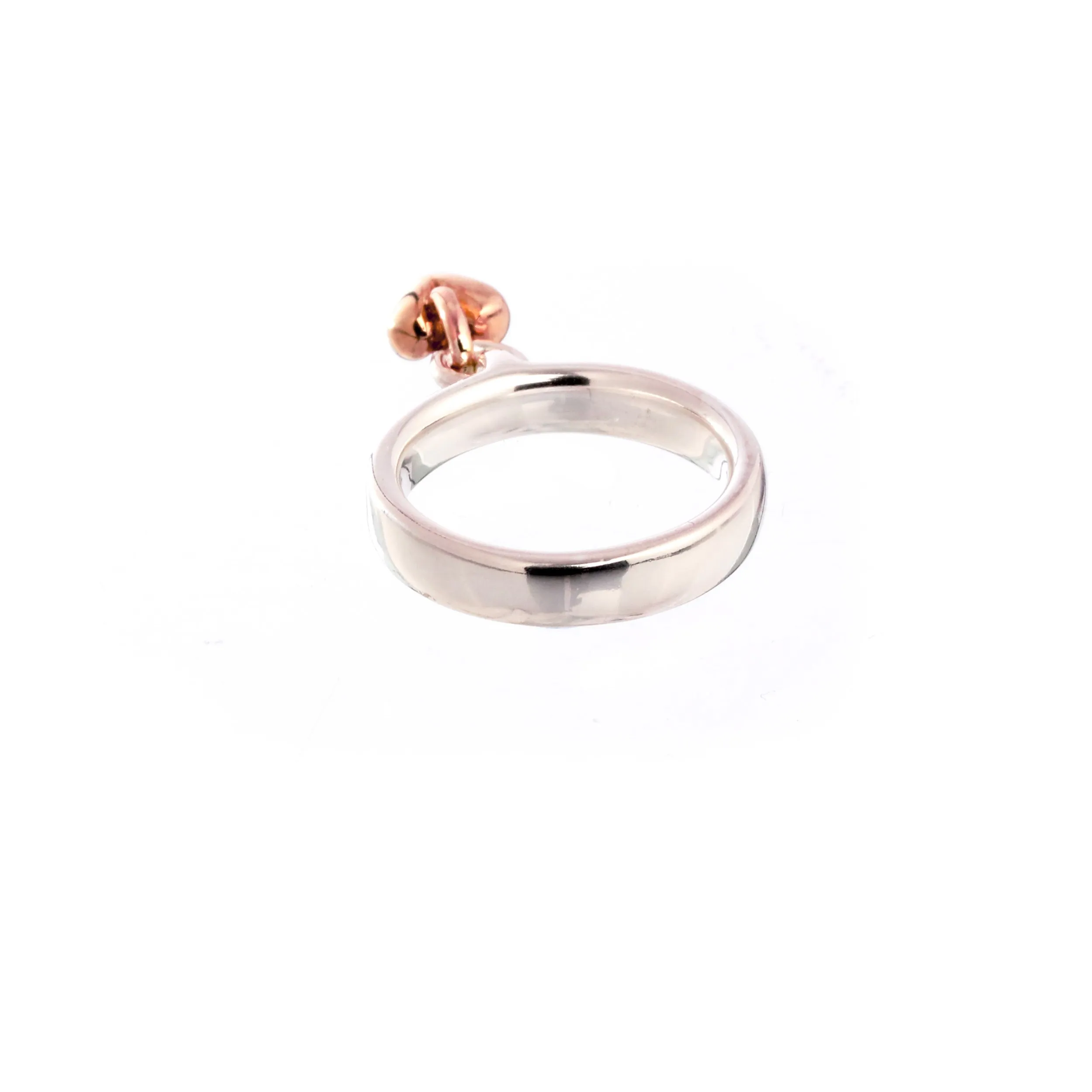 Sweetheart Silver & Rose Gold Charm Ring