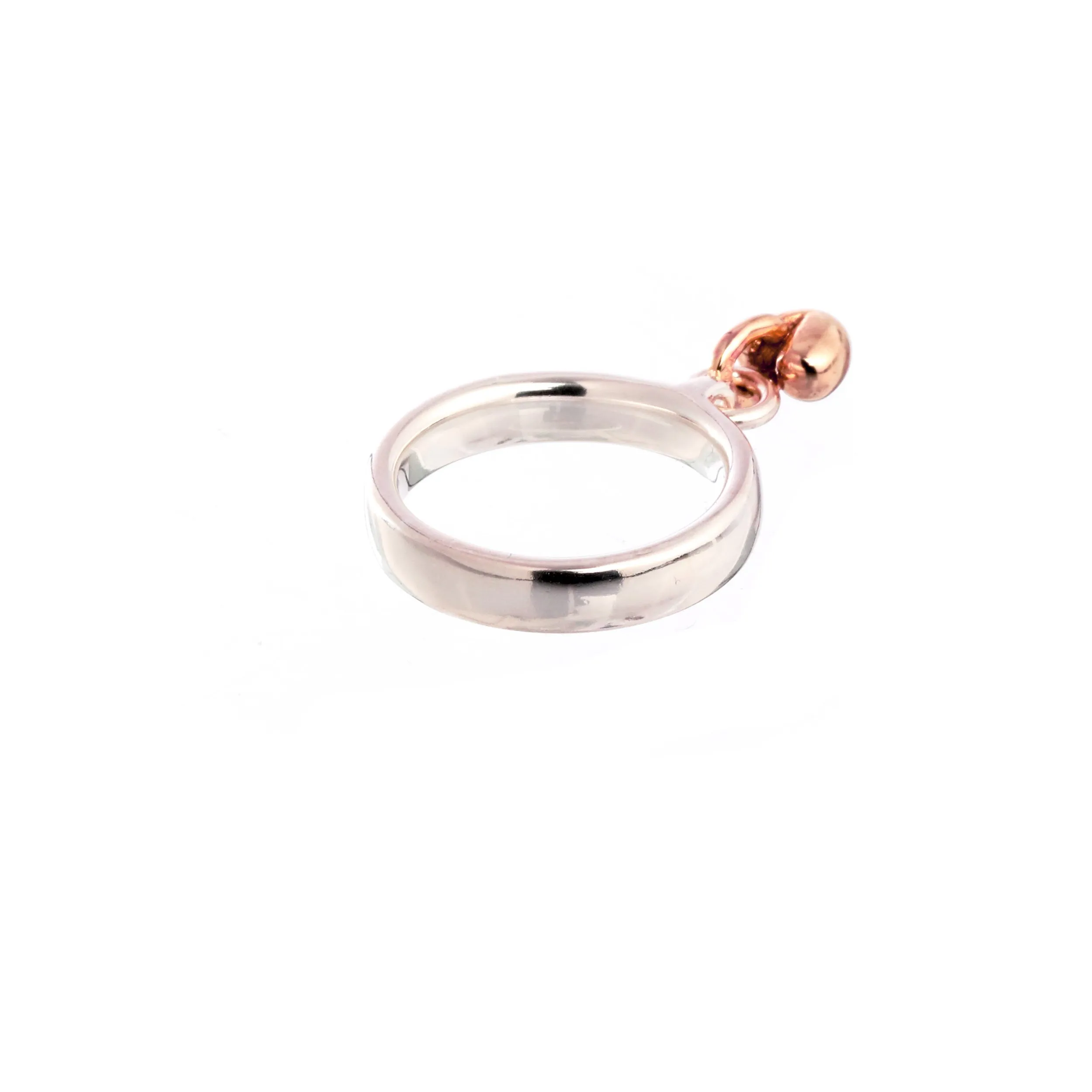 Sweetheart Silver & Rose Gold Charm Ring