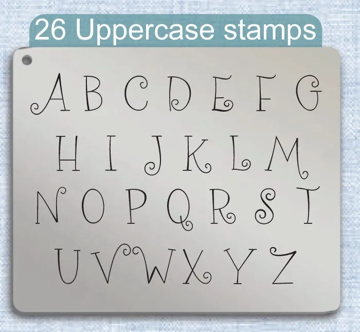 Tickled Pink Metal Stamps, complete Alphabet.