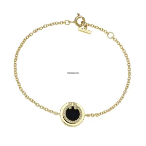 Tiffany & Co. T Circle Diamond and Onyx Bracelet