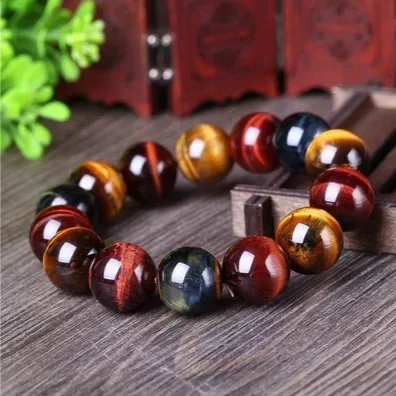 Tiger Eye Bracelet Natural Crystal Stone Buddha Bead Bracelet Semi-precious stone