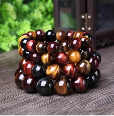 Tiger Eye Bracelet Natural Crystal Stone Buddha Bead Bracelet Semi-precious stone